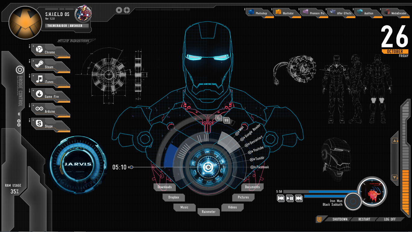 jarvis desktop theme